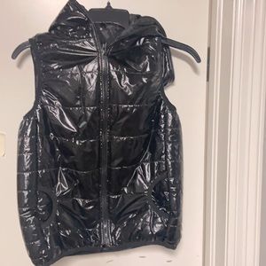 Girls Shiny Black Dress Vest sz 7-13